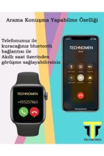 TECHNOMEN Akıllı Saat Plus Kablosuz Kulaklık Ikili Siyah Set - Görsel 4
