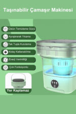ALFAGİFT Katlanabilir Taşınabilir Kurutmalı Çamaşır Makinesi Kamp Yurt Karavan Seyahat Mini Çamaşır Makinesi - Görsel 5