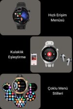 SEYUWATCH Watch Pro Gs 4 Akıllı Saat Iphone Ve Android Telefonlara Uyumlu Gümüş Smartwatch - Görsel 8