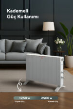 KUMTEL Beyaz Konvektör Konveksiyonel Isıtıcı 2500W Hc-2947 - Görsel 3