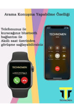 TECHNOMEN Arama Özellikli ve Tüm Telefonlarla Uyumlu Türkçe Yeni Versiyon Akıllı Saat ve Bluetooth Kulaklık - Görsel 3