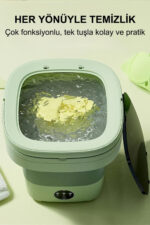 ALFAGİFT Katlanabilir Taşınabilir Kurutmalı Çamaşır Makinesi Kamp Yurt Karavan Seyahat Mini Çamaşır Makinesi - Görsel 6