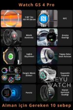 SEYUWATCH Watch Gs 4 Pro Akıllı Saat Iphone Ve Android Tüm Telefonlara Uyumlu Nfc&arama Gümüş Smartwatch - Görsel 4