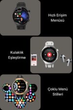 SEYUWATCH Watch Hx Pro Kordon Hediyeli 46mm Akıllı Saat Iphone Ve Android Tüm Telefonlara Uyumlu - Görsel 8