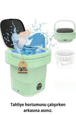 ALFAGİFT Katlanabilir Taşınabilir Kurutmalı Çamaşır Makinesi Kamp Yurt Karavan Seyahat Mini Çamaşır Makinesi